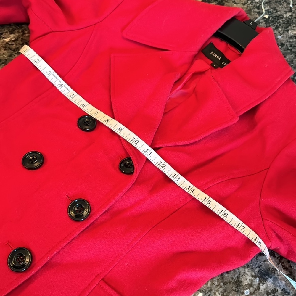 Black Rivet red pea coat S - Picture 6 of 10